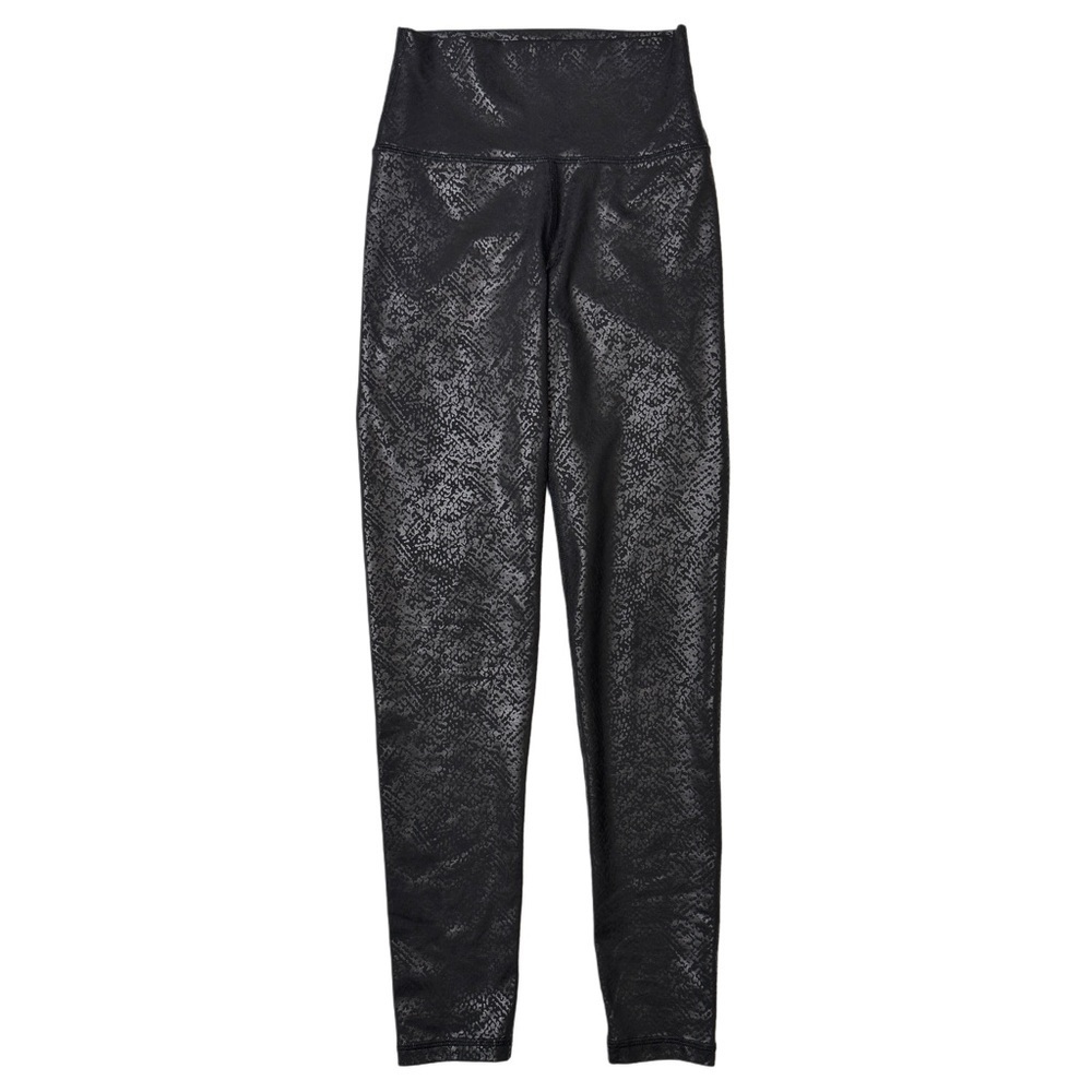 {aerie Offline} Black Coated Textured Patterned Skinny Gym Travel Leggings